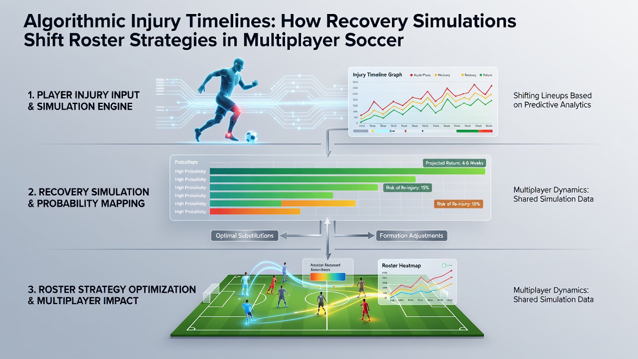Team managers reviewing hockey and baseball roster adjustments based on recovery simulation outputs