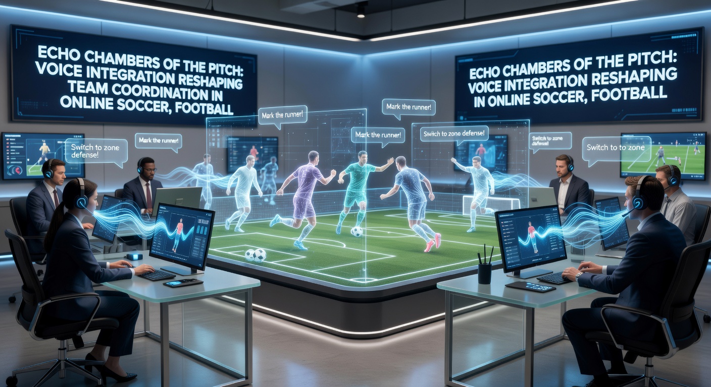 Hockey players coordinating via voice chat in an online session with visual indicators of team positioning
