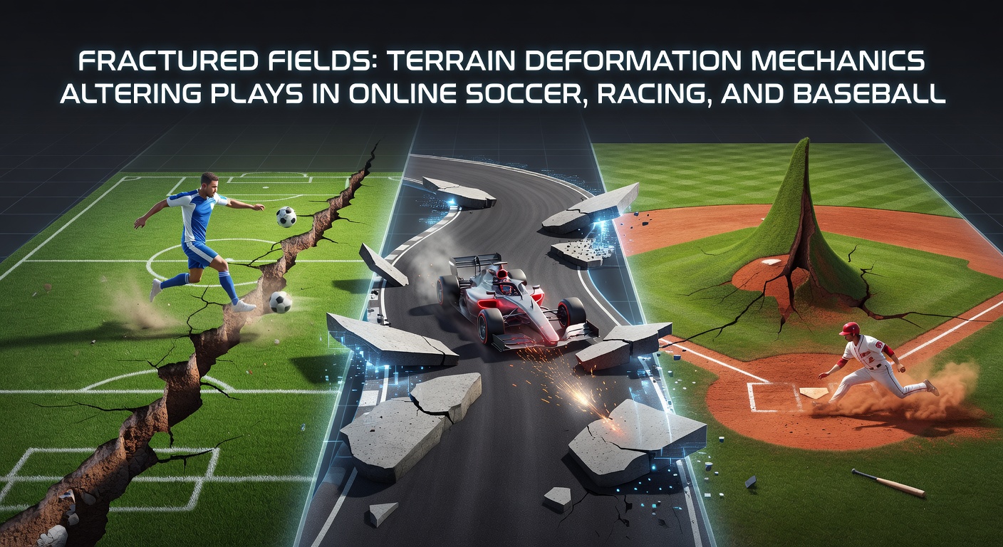 Digital soccer pitch showing visible tire tracks and divots from player movement during an online match