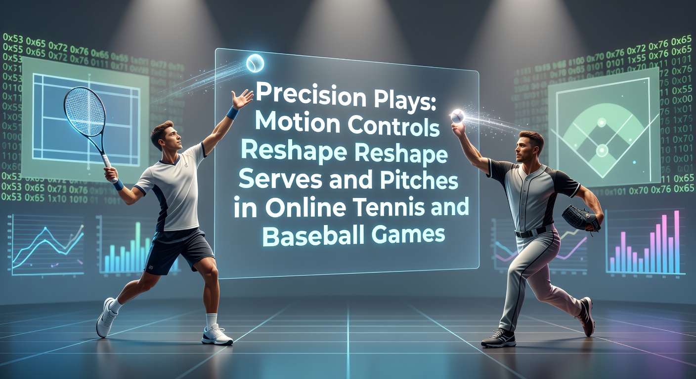 Player executing a precise tennis serve using motion controls on a gaming console, controller tilted mid-swing
