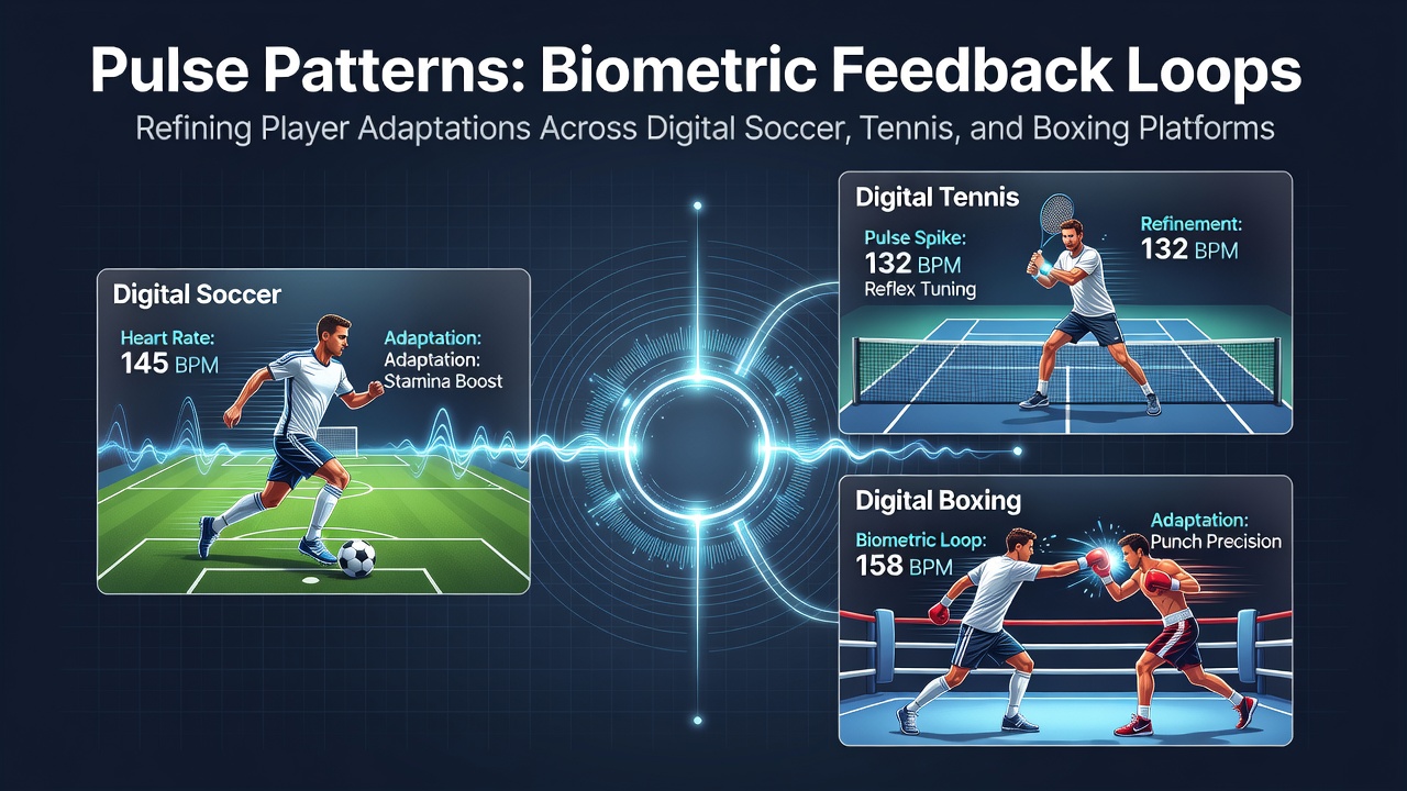 Biometric sensors tracking pulse patterns during digital soccer gameplay sessions