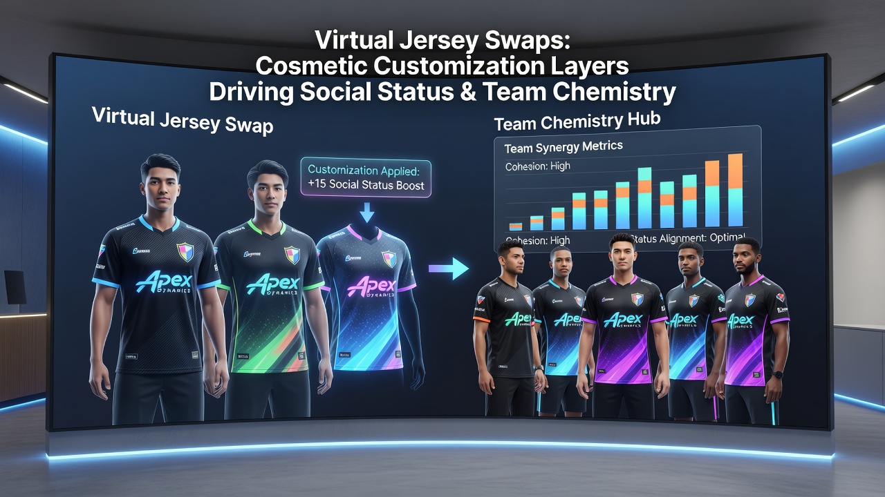 Tennis players coordinating virtual jersey designs in an online community hub